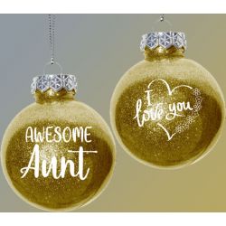 Aunt Glitter Ornament